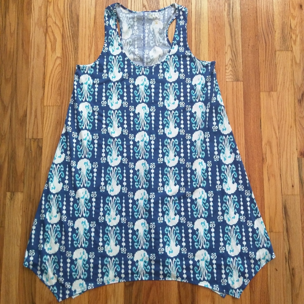 Lilly Pulitzer Melle Dress Indigo Get in Line Blue Sleeveless Racerback White L - Picture 7 of 16